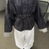 Oversize Textured Denim Jacket