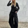 Pleated Trousers with Double Button