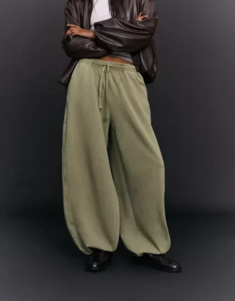 Plush Barrel Trousers with Stoppers – Pants