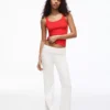 Plush Flared Trousers with Patch
