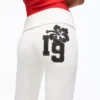 Plush Flared Trousers with Patch