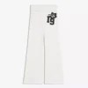Plush Flared Trousers with Patch