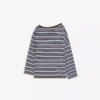 Printed Asymmetric Collar Long Sleeve T-Shirt