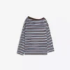 Printed Asymmetric Collar Long Sleeve T-Shirt