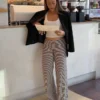 Straight-Leg Striped Print Trousers – Pants