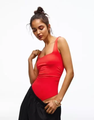 Strappy Square-Neck Bodysuit