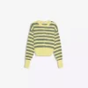 Striped Crew Neck Button-Up Jacket