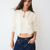 Striped Crew Neck Button-Up Jacket – Sweaters and Cardigans