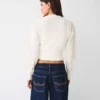 Striped Crew Neck Button-Up Jacket – Sweaters and Cardigans
