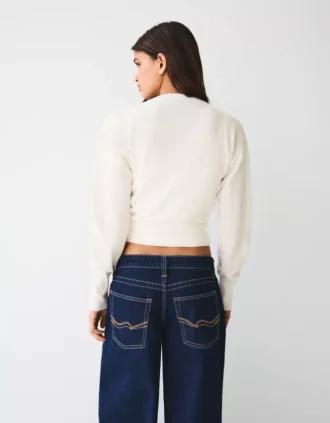 Striped Crew Neck Button-Up Jacket – Sweaters and Cardigans