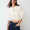 Striped Crew Neck Button-Up Jacket – Sweaters and Cardigans