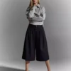 Striped Culottes Bermuda Shorts