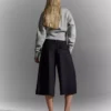 Striped Culottes Bermuda Shorts