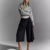 Striped Culottes Bermuda Shorts