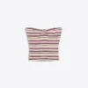 Striped Metallic Thread Bandeau Top