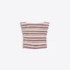 Striped Metallic Thread Bandeau Top