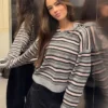 Striped Polo Collar Sweater