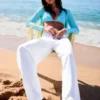 Trousers with Fold-Over Waist – Pants