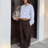 Voluminous Double Fabric Trousers