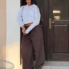 Voluminous Double Fabric Trousers