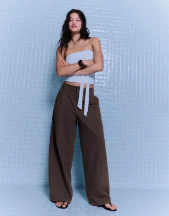 Voluminous Double Fabric Trousers – Pants