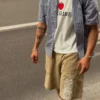 Washed Effect Bermuda Shorts Aries X Bershka