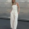 Wide-Leg Low-Rise Darted Jeans