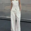Wide-Leg Low-Rise Darted Jeans