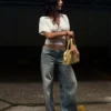 Wide-Leg Low-Rise Jeans