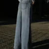 Wide-Leg Low-Rise Jeans – Pants