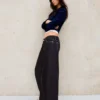 Wide-Leg Low-Rise Jeans – Pants