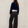 Wide-Leg Low-Rise Jeans – Pants