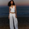 Wide-Leg Trousers with Elasticated Waist